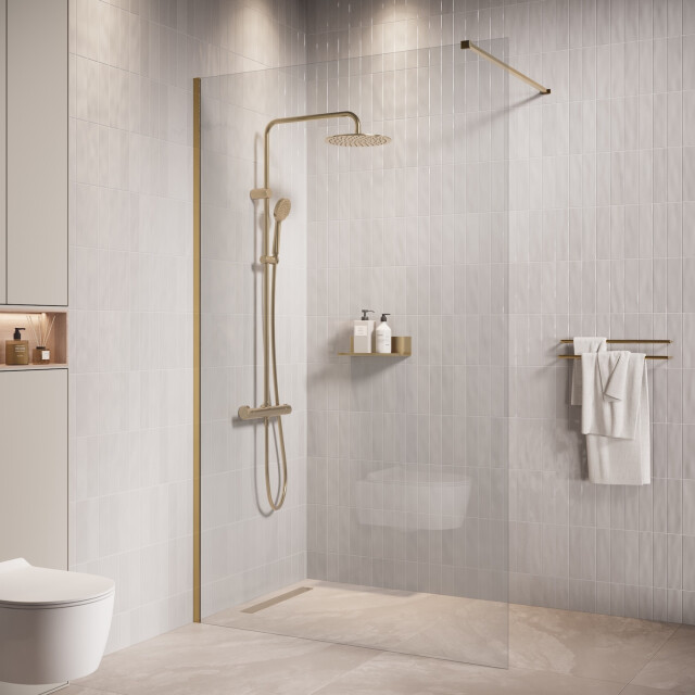Badplaats Douchewand florida 100 x 200 cm goud – inloopdouche 8 mm 3209787 large