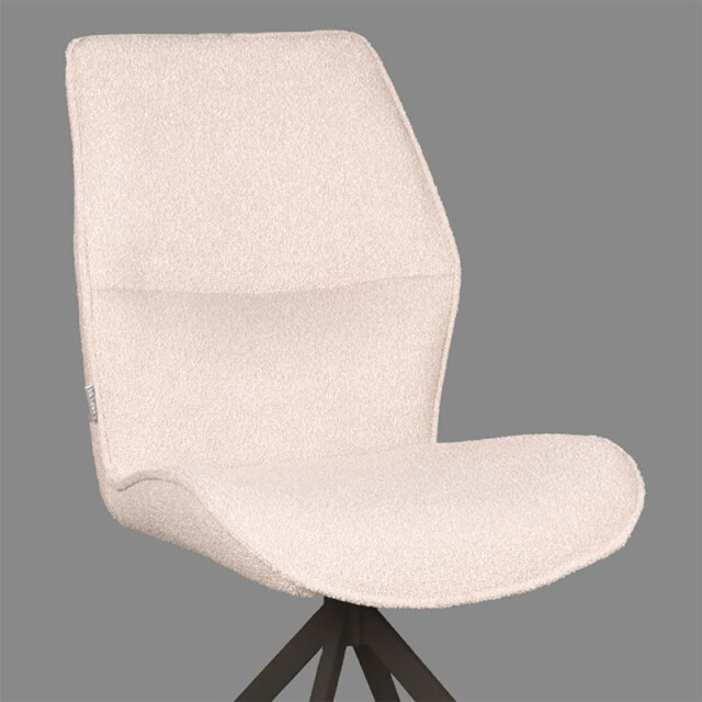Label51 Eetkamerstoel comfy naturel boucle zwart onderstel set van 2 3183569 large