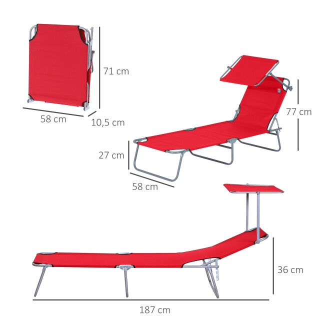 4goodz Ligbed opvouwbaar met zonnescherm inklapbaar 4 standen - 3209838 large