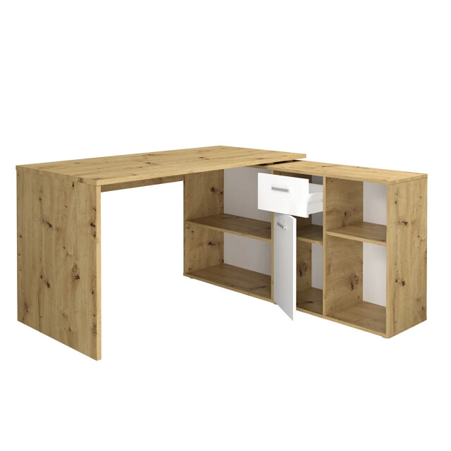 CaliCosy Hoekbureau met moduleerbaar bureau, ladekast en opbergplanken lex 2937016 large