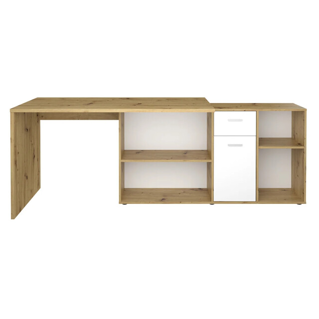 CaliCosy Hoekbureau met moduleerbaar bureau, ladekast en opbergplanken lex 2937016 large