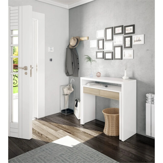 CaliCosy Uitschuifbare bureauconsole met 2 laden l100 cm consola 2936956 large