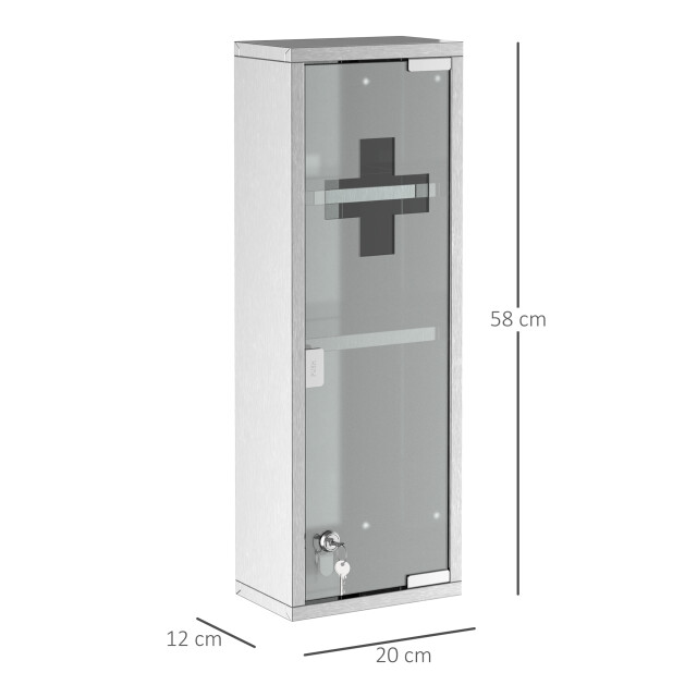 4goodz Medicijnkastje ehbo-kastje met slot rvs 12x20x58 cm 3209840 large