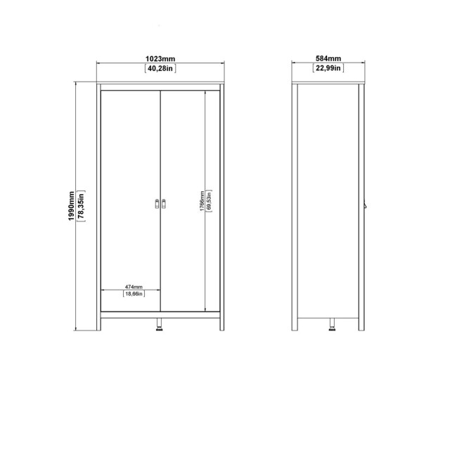 CaliCosy Kleerkast met 2 deuren h199 cm barcelone 3206075 large