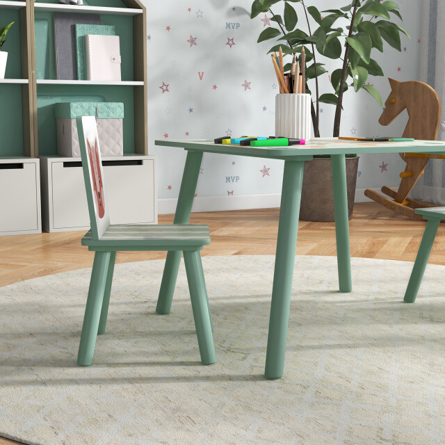 4goodz Zonekiz kinderspeelgroep 3-8 jaar, 1 tafel & 2 stoelen, schattig dierenmotief, 3205476 large