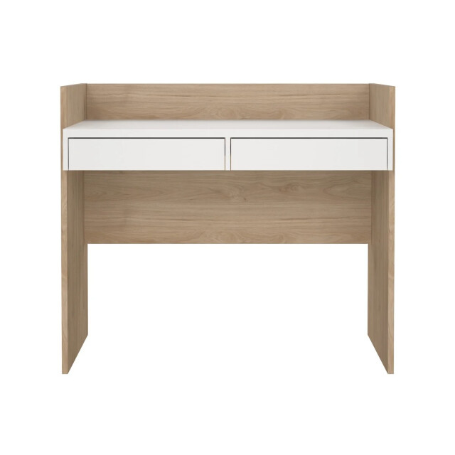 CaliCosy Bureau met 2 lades eikendecor en wit b102,1 cm function 3206395 large