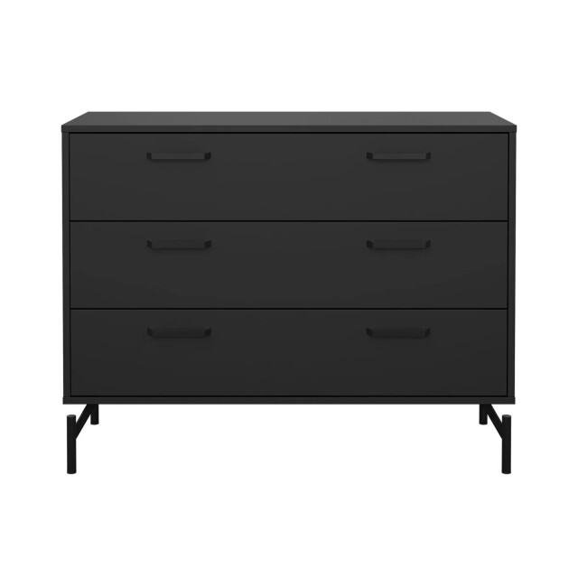 CaliCosy Ladekast met 3 lades matzwart met metalen onderstel b98,7 cm bora 3206378 large
