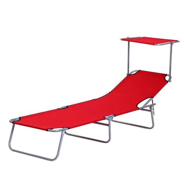 4goodz Ligbed opvouwbaar met zonnescherm inklapbaar 4 standen - 3209838 large