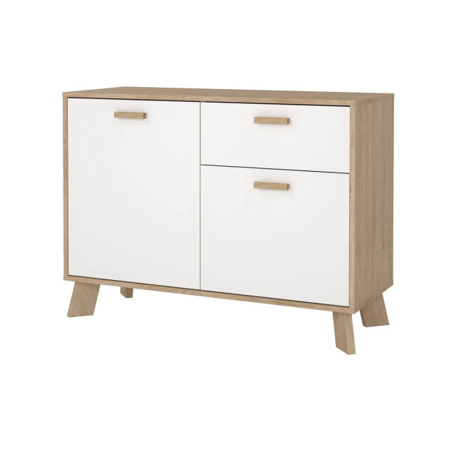 CaliCosy Dressoir met 2 deuren, 1 lade eikendecor en wit b98,7 cm storm 3206090 large