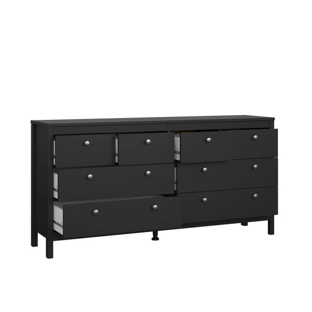 CaliCosy Dubbele ladekast met 8 lades matzwart b159,6 cm barcelone 3206375 large