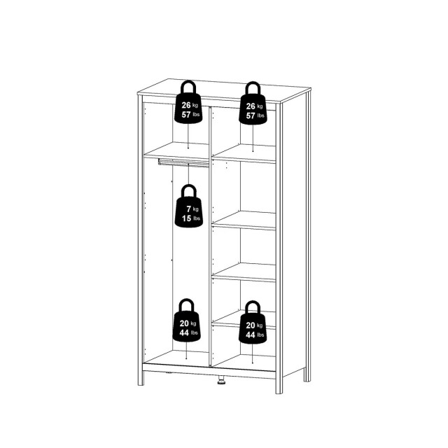 CaliCosy Kleerkast met 2 deuren h199 cm barcelone 3206075 large