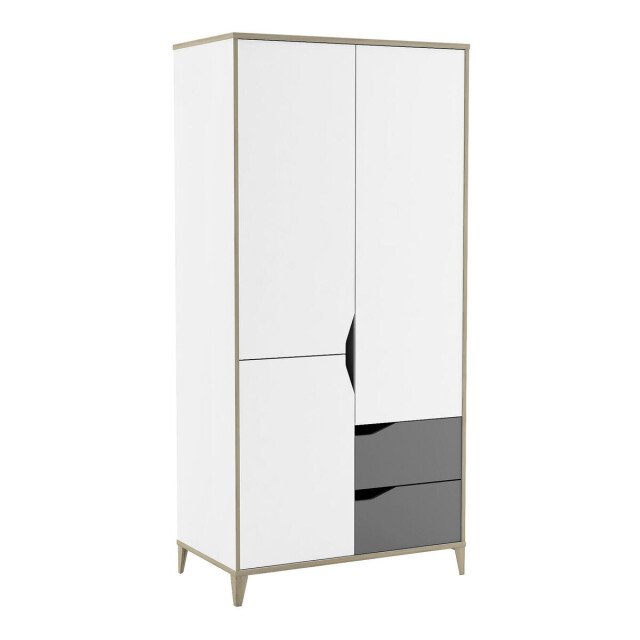 CaliCosy Kast 3 deuren 2 laden l88,9 cm wit en grijs genius 2932048 large
