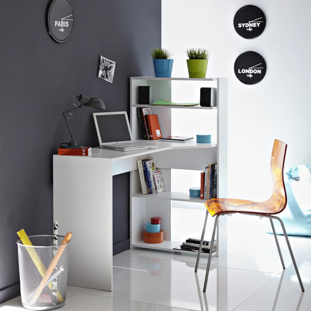 CaliCosy Witte bureau met opbergplank l121 cm mister 2929948 large