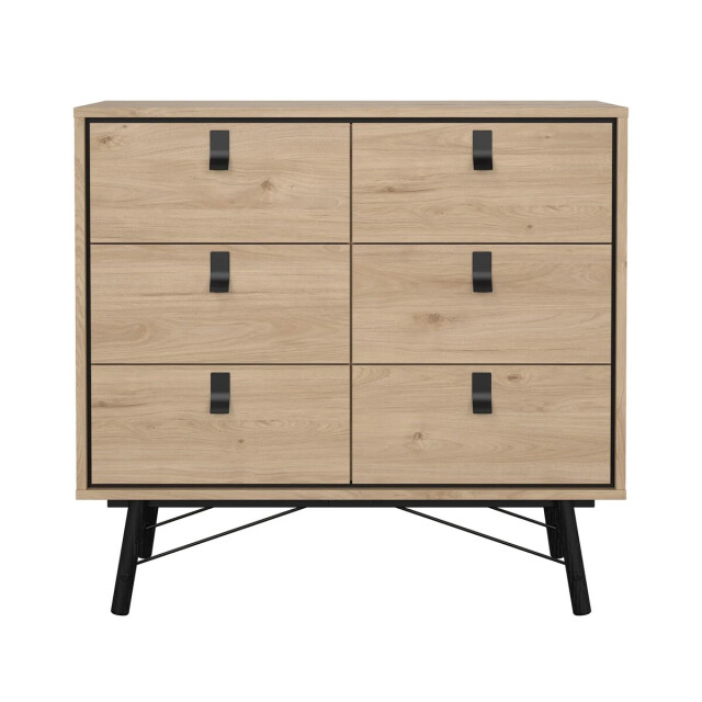 CaliCosy Dubbele ladekast met 6 lades en metalen onderstel b101,8 cm joyce 3206060 large