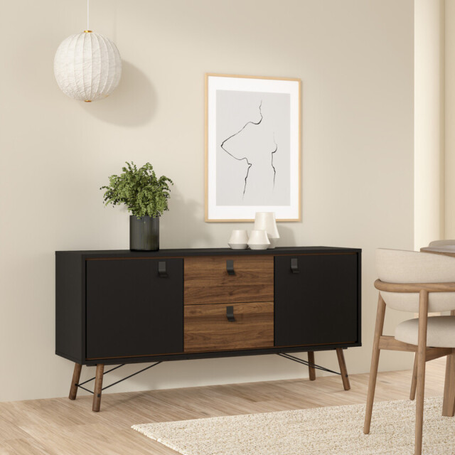 CaliCosy Dressoir met 2 deuren en 2 lades en metalen onderstel b150,3 cm joyce 3206063 large
