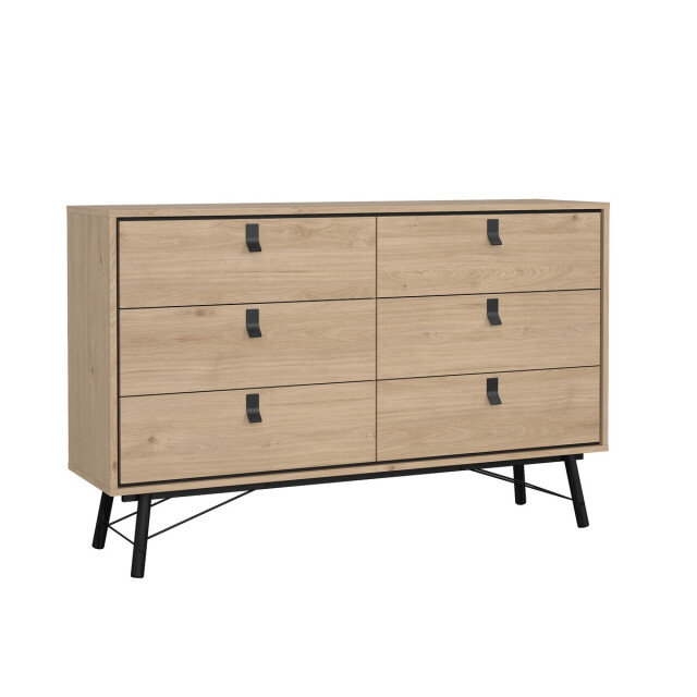 CaliCosy Dubbele ladekast met 6 lades en metalen onderstel b150,3 cm joyce 3206062 large