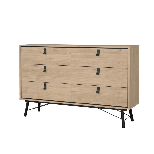 CaliCosy Dubbele ladekast met 6 lades en metalen onderstel b150,3 cm joyce 3206062 large