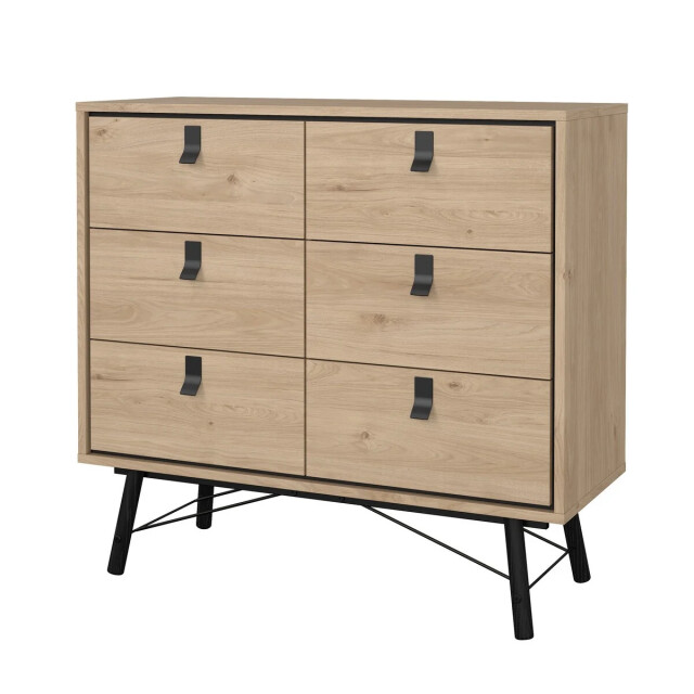 CaliCosy Dubbele ladekast met 6 lades en metalen onderstel b101,8 cm joyce 3206060 large