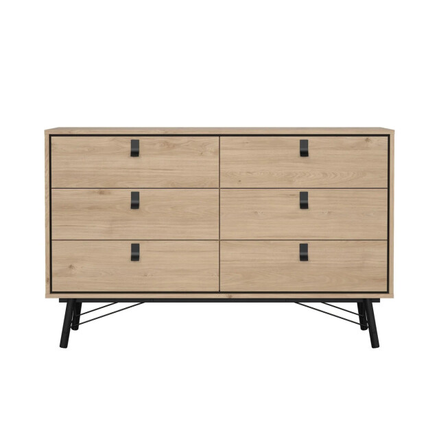 CaliCosy Dubbele ladekast met 6 lades en metalen onderstel b150,3 cm joyce 3206062 large