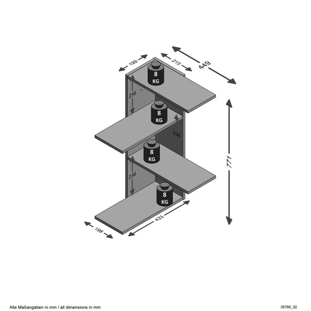 CaliCosy Hoekwandrek met 4 planken haarlem 2936658 large
