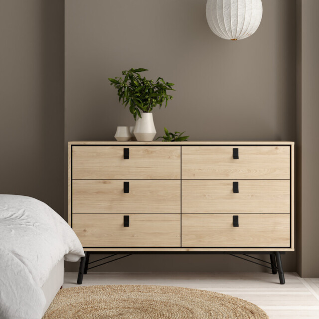 CaliCosy Dubbele ladekast met 6 lades en metalen onderstel b150,3 cm joyce 3206062 large