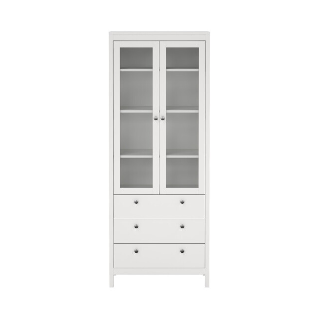 CaliCosy Vitrinekast met 2 omlijste glazen deuren en 3 lades h199 cm barcelone 3206382 large
