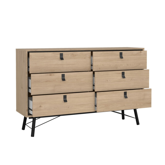 CaliCosy Dubbele ladekast met 6 lades en metalen onderstel b150,3 cm joyce 3206062 large