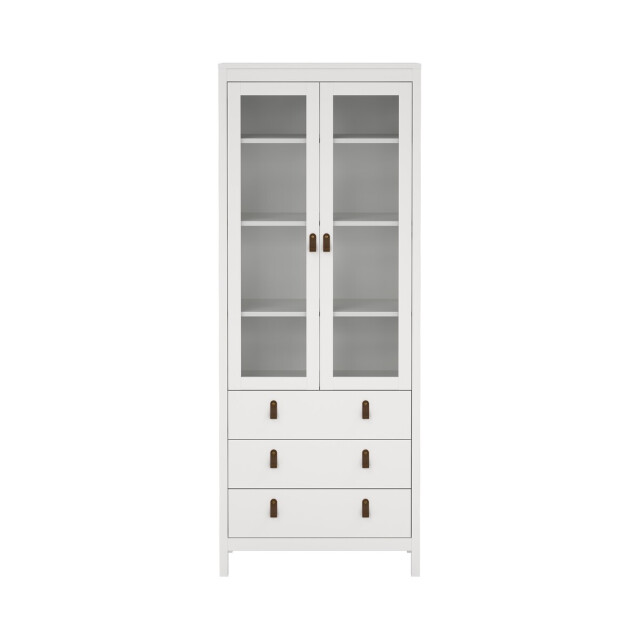 CaliCosy Vitrinekast met 2 omlijste glazen deuren en 3 lades h199 cm barcelone 3206382 large