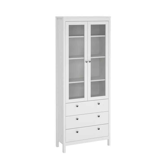 CaliCosy Vitrinekast met 2 omlijste glazen deuren en 3 lades h199 cm barcelone 3206382 large
