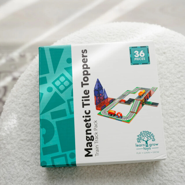 Learn and Grow Toys Learn and grow magnetische toppers treinbaan 40 delig MTT-36PC-TRAIN large
