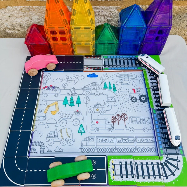 Learn and Grow Toys Learn and grow magnetische toppers treinbaan 40 delig MTT-36PC-TRAIN large