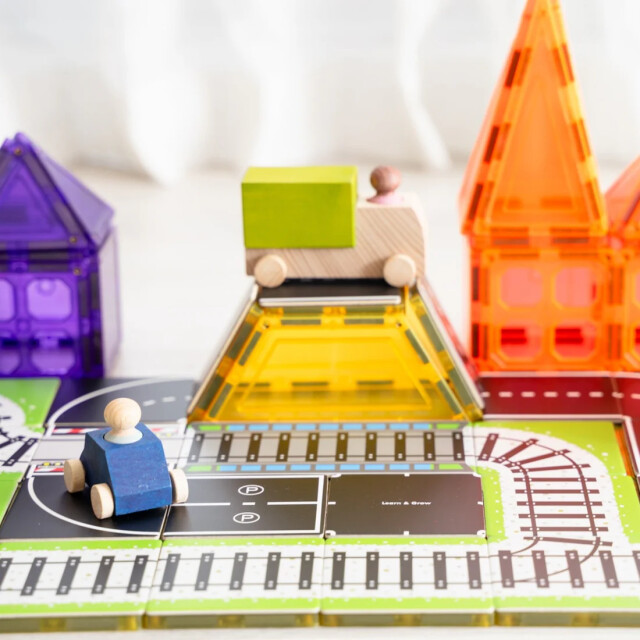 Learn and Grow Toys Learn and grow magnetische toppers treinbaan 40 delig MTT-36PC-TRAIN large