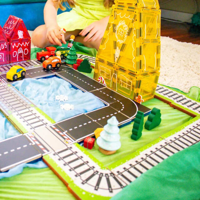 Learn and Grow Toys Learn and grow magnetische toppers treinbaan 40 delig MTT-36PC-TRAIN large