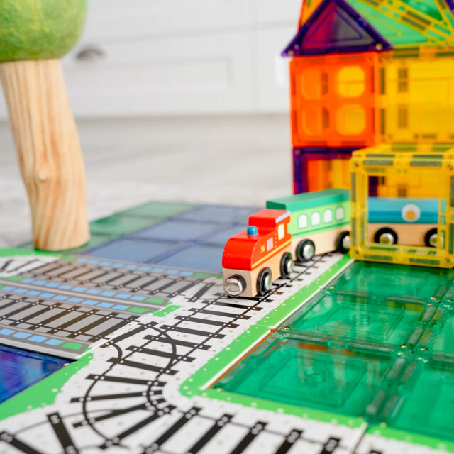 Learn and Grow Toys Learn and grow magnetische toppers treinbaan 40 delig MTT-36PC-TRAIN large