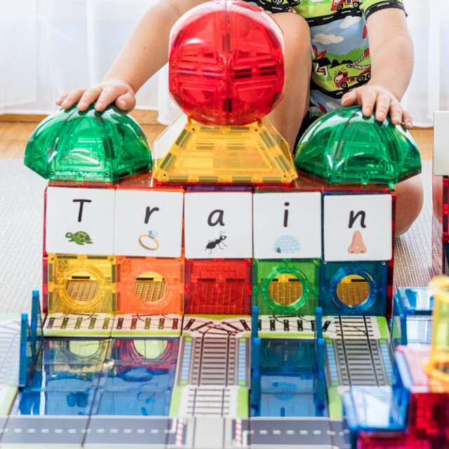 Learn and Grow Toys Learn and grow magnetische toppers treinbaan 40 delig MTT-36PC-TRAIN large