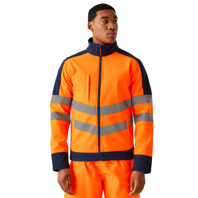 Regatta Heren hi-vis 3 layer soft shell jas UTRG11719_blackorange large