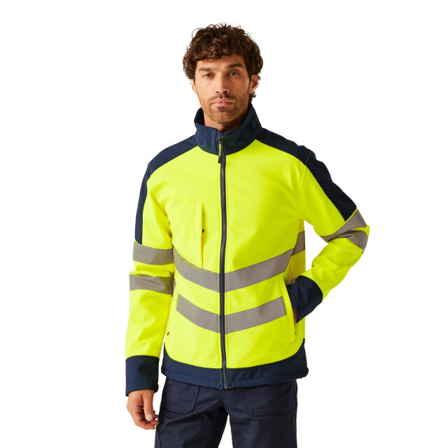 Regatta Heren hi-vis 3 layer soft shell jas UTRG11719_blackyellow large