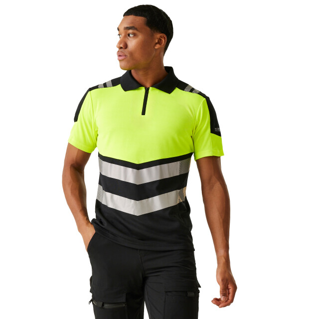 Regatta Heren hi-vis poloshirt UTRG11781_blackyellow large