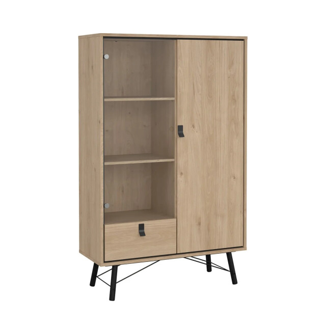 CaliCosy Vitrinekast met 2 deuren (waarvan 1 met glas) en 1 lade h161,8 cm joyce 3206066 large