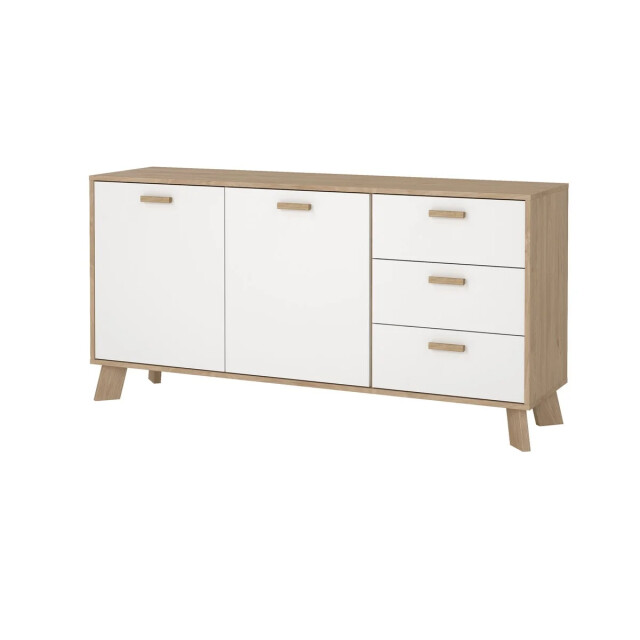 CaliCosy Dressoir met 2 deuren, 3 lades eikendecor en wit b147,2 cm storm 3206046 large