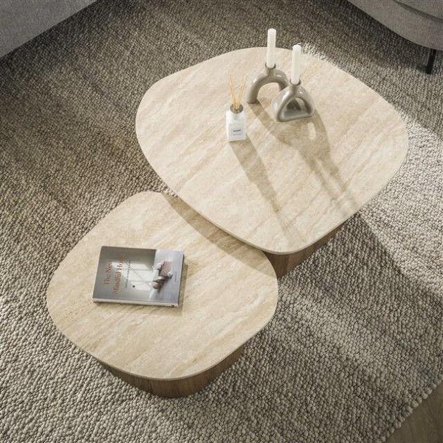 Hoyz salontafel romano kiezel ceramic travertine set van 2 3186006 large