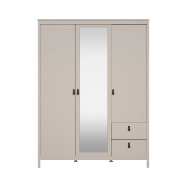 CaliCosy Kleerkast met 3 deuren (waarvan 1 spiegeldeur) en 2 lades wit b150 cm barcelone 3207626 large