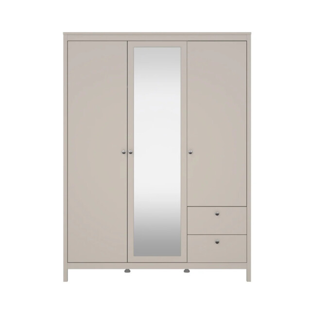 CaliCosy Kleerkast met 3 deuren (waarvan 1 spiegeldeur) en 2 lades wit b150 cm barcelone 3207626 large
