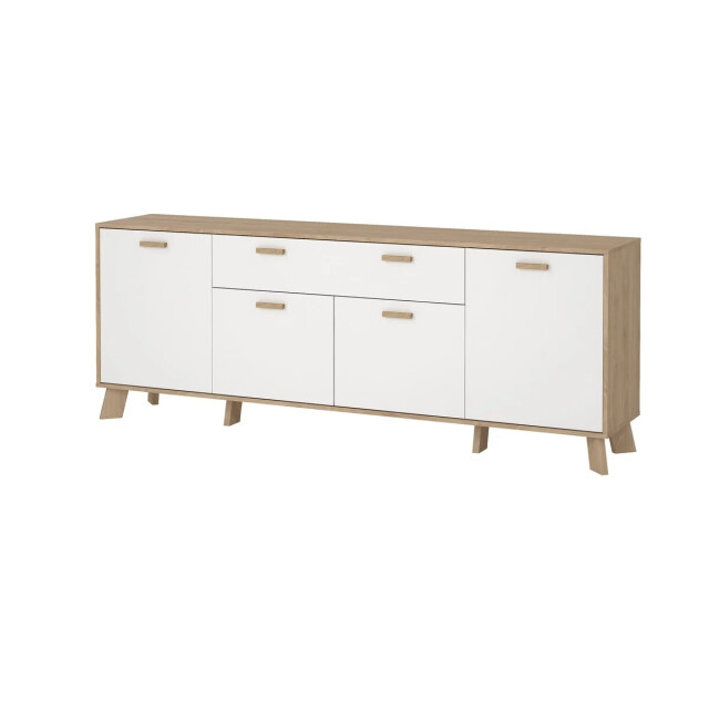 CaliCosy Dressoir met 4 deuren, 1 lade eikendecor en wit b195,7 cm storm 3206047 large