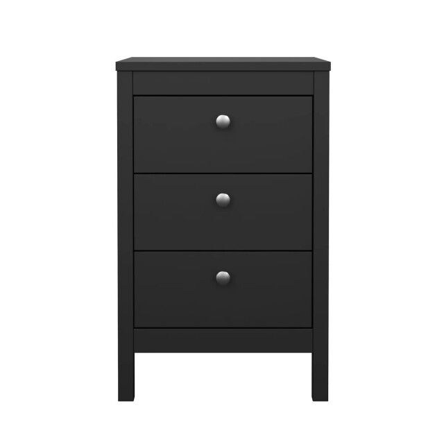CaliCosy Nachtkastje met 3 lades matzwart h70,1 cm barcelone 3207627 large