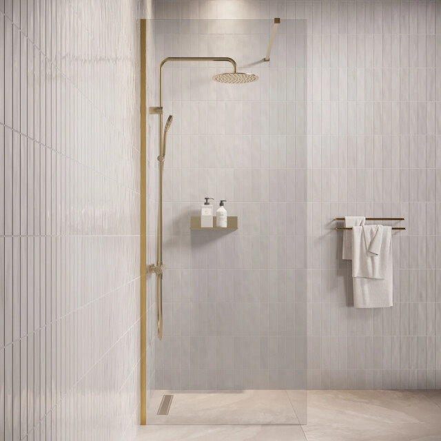Badplaats Douchewand florida 80 x 200 cm goud – inloopdouche 8 mm 3209788 large