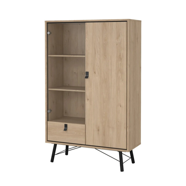 CaliCosy Vitrinekast met 2 deuren (waarvan 1 met glas) en 1 lade h161,8 cm joyce 3206066 large