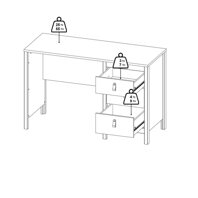 CaliCosy Bureau met 3 lades b120,4 cm barcelone 3206052 large