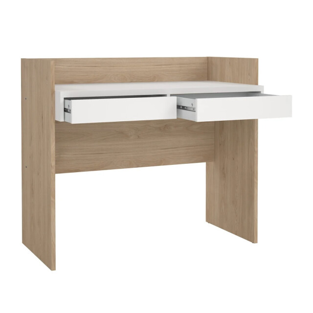 CaliCosy Bureau met 2 lades eikendecor en wit b102,1 cm function 3206395 large