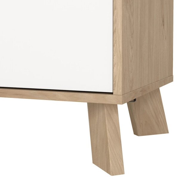 CaliCosy Dressoir met 2 deuren, 1 lade eikendecor en wit b98,7 cm storm 3206090 large